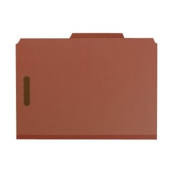 Smead® Pressboard Colored Classification Folders, 3" Expansion, Legal Size, Red, Box Of 10 Folders