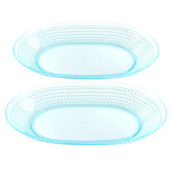 Gibson Home 2-Piece Platter Set, 15-3/4", Aqua