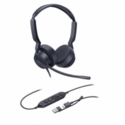 Yealink UH42 Wired Headset, Stereo, 32 Ohm, 20 Hz to 20 kHz, Over-the-head, On-ear, Binaural, Supra-aural, 4.92' Cable