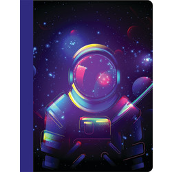 Eccolo Lena + Liam Back To School CompBook, 8" x 10", 1 Subject, College Rule, 80 Sheets, Astronaut
