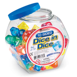 Learning Resources 10-Sided Dice in Dice, Pack Of 72