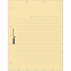 Tabbies 7-hole Manila Chart Divider Sheets - 8.5" Divider Width x 11" Divider Length - 7 Hole Punched - Manila Divider - 400 / Box
