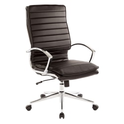 Office Star™ Pro-Line II™ SPX Bonded Leather High-Back Chair, Black/Chrome
