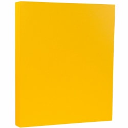 JAM Paper® Card Stock, Sunflower Yellow, Letter (8.5" x 11"), 100 Lb, Pack Of 50