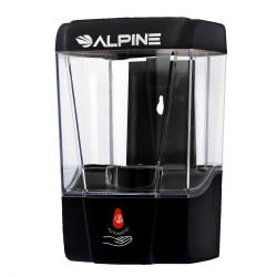 Alpine Automatic Gel Hand Sanitizer Dispenser, 7"H x 4-5/8"W x 4"D, Black