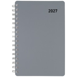 Office Depot Brand Weekly Monthly Appointment Book, 4" x 6", Silver, January 2027 to December 2027, OD71043027