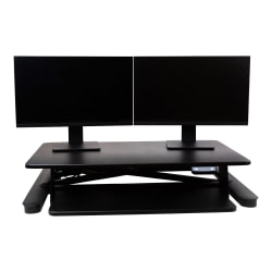 Ergotech Freedom E-Desk Desktop Converter Desk Riser, 23-4/10"H x 35-4/10"W x 20-9/10"D, Black