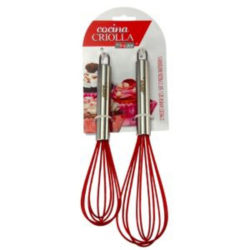 Cocina Criolla Whisk Set, Gray, Set Of 2 Whisks