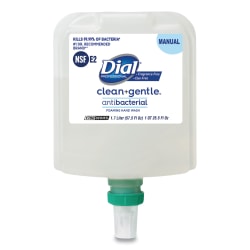 Dial® Professional Clean+Gentle™ Antibacterial Foaming Hand Wash Refill for 1700 Dispenser, Fragrance-Free, 1.7 L, 3/Carton
