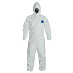 DuPont™ Tyvek® 400 Coveralls With Attached Hood, 4X, White, Pack Of 25 Coveralls