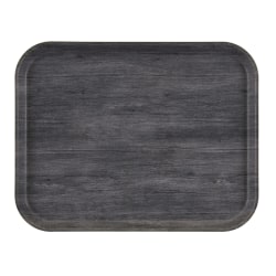 Cambro Rectangular Décor Series EpicTread Camtrays, 7/8" x 14-1/16", Charcoal, Set Of 12 Trays