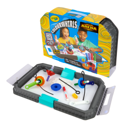 Crayola Colourwhirls Arena Set, 4 Ct Spin Art Toys, 4 Washable Markers, Art Supplies, Gifts for Kids Ages 6, 7, 8, 9