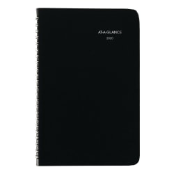 AT-A-GLANCE® DayMinder® Weekly Appointment Book/Planner With Telephone/Address Pages, 5-1/2" x 8-1/2", Black, January To December 2020