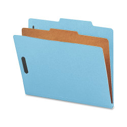 Nature Saver 1-Divider Colored Classification Folders, Letter Size, Blue, Box Of 10