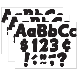 Teacher Created Resources Letters Combo Pack, 4", Black Funtastic, 208 Per Pack, Set Of 3 Packs