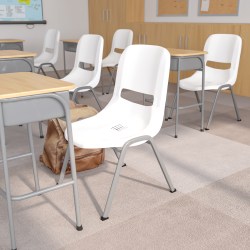 Flash Furniture HERCULES Series Ergonomic Shell Stack Chair, White