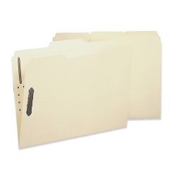 Sparco 1/3-Cut 2-Ply Fastener Folders, Letter Size, 2 Fasteners, Manila, Box Of 50