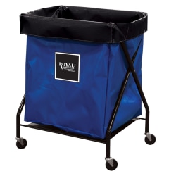 Royal Basket Trucks 6 BU X-Frame Hamper Cart, 35" x 24", Blue