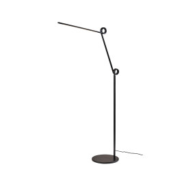 Adesso ADS360 Knot LED Floor Lamp, Adjustable, 69-1/2"H, Frosted Shade/Black Base