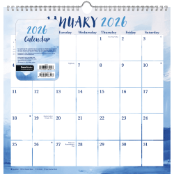 2026 DateWorks Spiral Wall Calendar, 12" x 12", Abstract Pastel, January To December, 269014OD