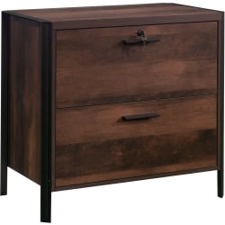 Sauder® Briarbrook Commercial 19"D Lateral 2-Drawer File Cabinet, 29-3/4"H x 32"W x 18-1/2"D, Barrel Oak/Black