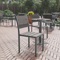 Flash Furniture Finch Metal Armless Stackable Patio Chair, Gray