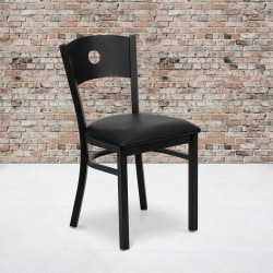 Flash Furniture Circle Back Metal/Vinyl Restaurant Chair, Black