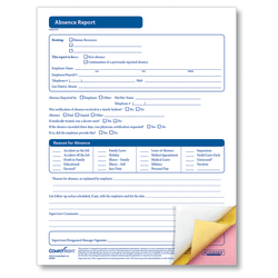 ComplyRight Absence Reports, 3-Part, 8 1/2" x 11", Pack Of 50