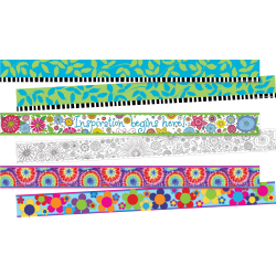 Barker Creek Double-Sided Borders, 3" x 35", Floral, 12 Strips Per Pack, Set Of 3 Packs