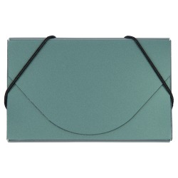 JAM Paper® Business Card Case With Elastic Closure, Green Metallic