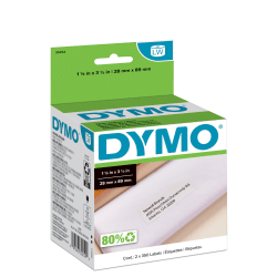 DYMO® LW Address Label Rolls, 30252, Rectangular, 1 1/8" x 3 1/2", White, 350 Labels Per Roll, Box Of 2 Rolls