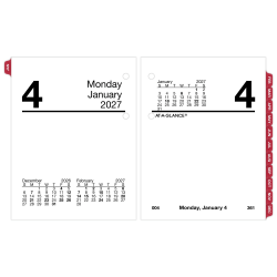 AT-A-GLANCE® 2027 Daily Loose-Leaf Desk Calendar Refill, Mini, 3" x 3 3/4"