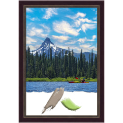 Amanti Art Wood Picture Frame, 28" x 40", Matted For 24" x 36", Signore Bronze