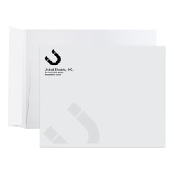 Custom 1-Color Catalog Mailing Envelopes, Open End, Peel And Seal, 9" x 12", White Wove, Black Ink, Box Of 500 Envelopes