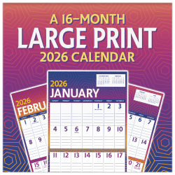 2026 DateWorks Monthly Mini Calendar, 7" x 7", Large Print, January To December, 261016OD