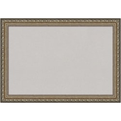 Amanti Art Rectangular Non-Magnetic Cork Bulletin Board, Gray, 20" x 14", Parisian Silver Wood Frame