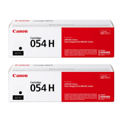Canon® 054H High-Yield Black Toner Cartridges, Pack Of 2, 3028C001