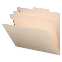 Sparco Classification Folders, Letter Size, 2 Dividers, Manila, Box Of 10