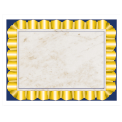 Hayes® Certificate Paper With Gold Ribbon Border, 8 1/2" x 11", 20 Lb, Cream, 50 Sheets