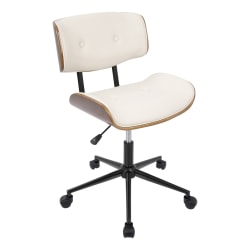 LumiSource Lombardi Office Chair, Walnut/Cream