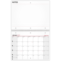 Office Depot Brand Monthly Desk Wall Calendar, 11" x 8 1/2", White, January 2027 to December 2027, OD30152827
