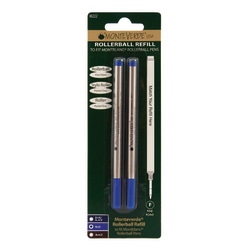 Monteverde® Rollerball Refills For Montblanc Rollerball Pens, Fine Point, 0.5 mm, Blue, Pack Of 2 Refills