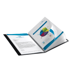 Office Depot® Brand Poly Bound Presentation Book, 24 Pockets, Black