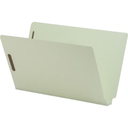 Nature Saver Legal End Tab File Folder - 8 1/2" x 14" - 2" Expansion - 2" Fastener Capacity for Folder - Pressboard - Gray/Green - 25 / Box
