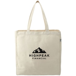 Custom Hemp Cotton Promotional Carry-All Tote, 14-1/2" x 14-1/2", Natural