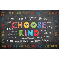 Carpets for Kids® Pixel Perfect Collection™ Choose Kind Activity Rug, 8’x 12’, Black