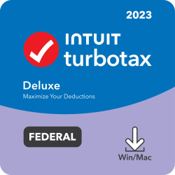 Intuit TurboTax Deluxe Federal Only + E-File, 2023, 1-Year Subscription, Windows®/Mac Compatible, ESD