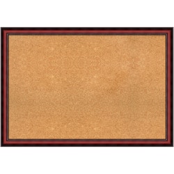 Amanti Art Non-Magnetic Cork Bulletin Board, 39" x 27", Natural, Rubino Cherry Scoop Wood Frame