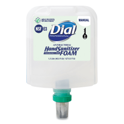 Dial® Professional Antibacterial Foaming Hand Sanitizer Refill for Dial 1700 V Dispenser, Fragrance-Free, 1.2 L, 3/Carton