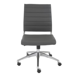 Eurostyle Axel Armless Faux Leather Low-Back Commercial Office Task Chair, Gray